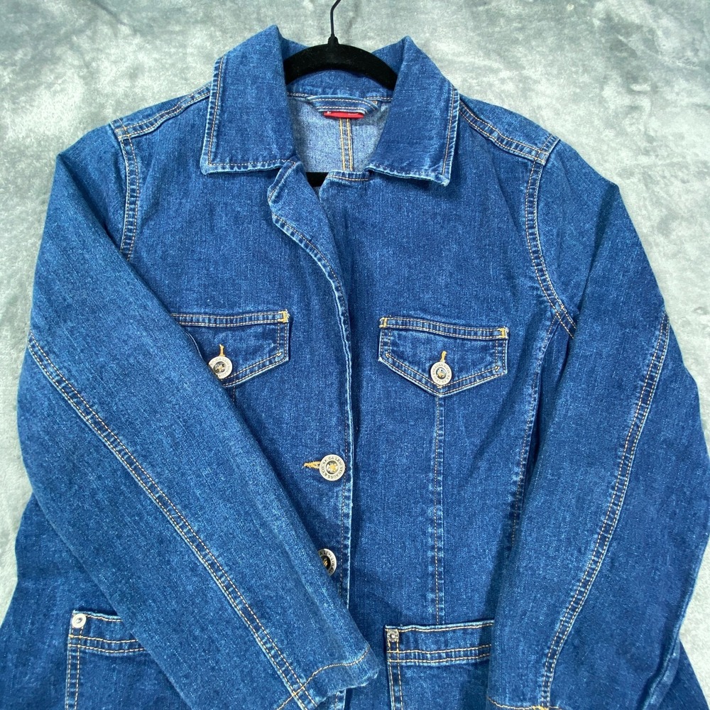 Vintage Levi's Denim Jacket 90's Trucker Womens 2X Ex-Boyfriend Light Plus Y2K - Picture 2 of 10